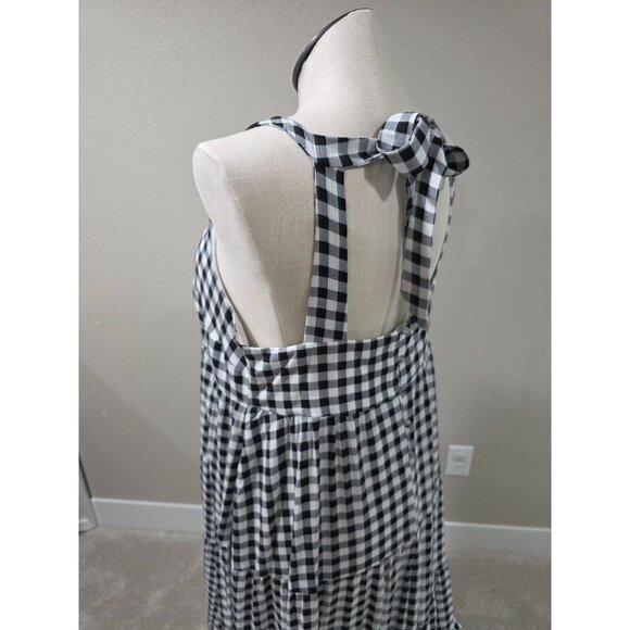 Torrid Black & White Gingham Sleeveless Maxi Dress With Bow Tie Back - Picture 6 of 13